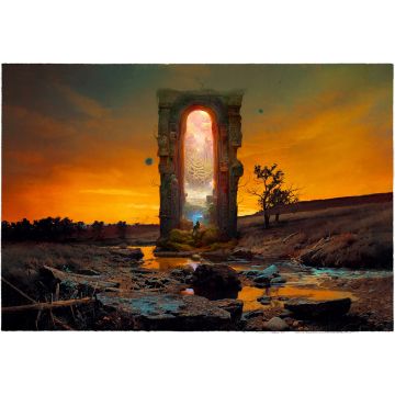 Canvas: Doorway Wolf - 90 x 60 cm