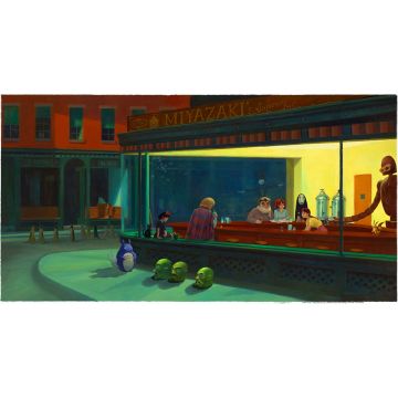 Canvas: Nighthawks - 90 x 45 cm