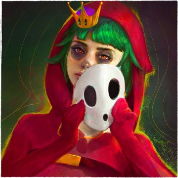 Canvas: Shy Gal - 50 x 50 cm
