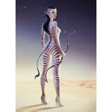 Zebra Girl - Postcard
