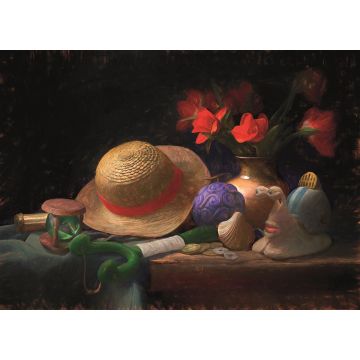 Straw Hat Still Life - Postcard