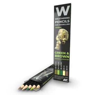 Watercolor Pencil Set Green And Brown Camouflages