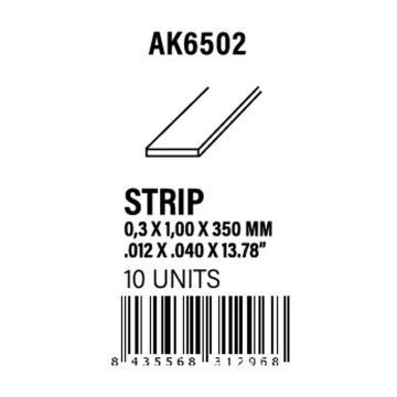 Strips 0.30 x 1.00 x 350mm - Styrene Strip