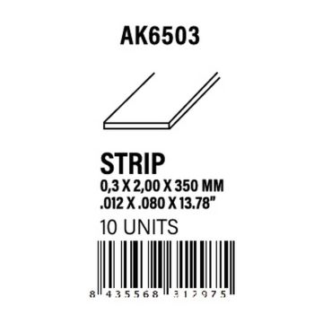 Strips 0.30 x 2.00 x 350mm - Styrene Strip