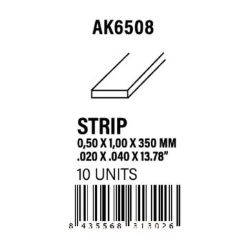 Strips 0.50 x 1.00 x 350mm - Styrene Strip
