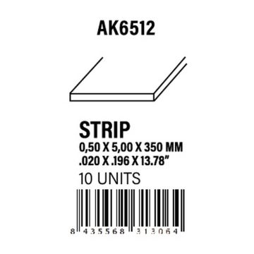 Strips 0.50 x 5.00 x 350mm - Styrene Strip