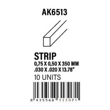 Strips 0.75 x 0.50 x 350mm - Styrene Strip