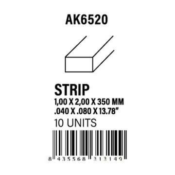 Strips 1.00 x 2.00 x 350mm - Styrene Strip