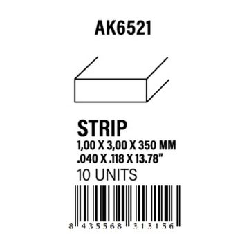 Strips 1.00 x 3.00 x 350mm - Styrene Strip