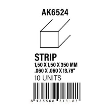 Strips 1.50 x 1.50 x 350mm - Styrene Strip
