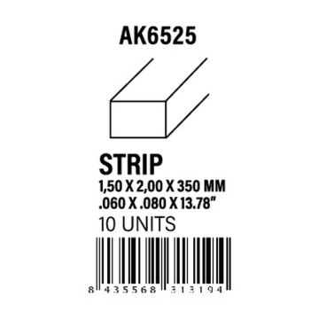Strips 1.50 x 2.00 x 350mm - Styrene Strip
