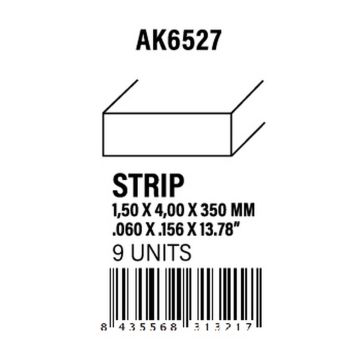 Strips 1.50 x 4.00 x 350mm - Styrene Strip