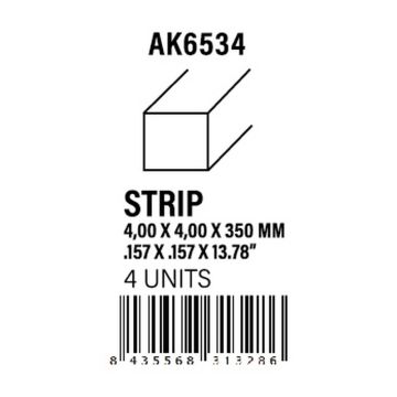 Strips 4.00 x 4.00 x 350mm - Styrene Strip