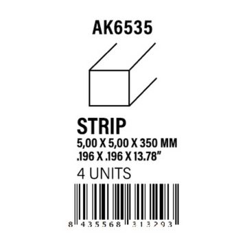 Strips 5.00 x 5.00 x 350mm - Styrene Strip