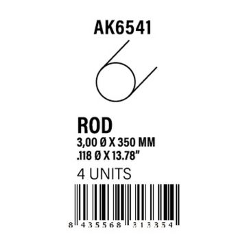 Rod 3.00 diameter x 350mm - Styrene Strip