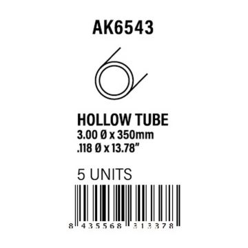 Hollow Tube 3.00d x 350mm (W.T. 0,7mm) - Styrene Strip