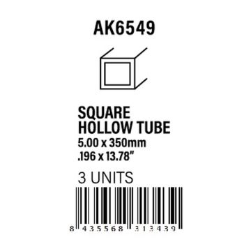 Square Hollow Tube 5.00 x 350mm (0,7mm) - Styrene Strip