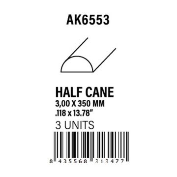 Half Cane 3.00 x 350mm - Styrene Strip