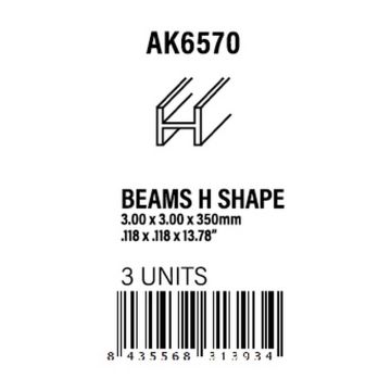 Beams H Shape 3.0 X 3.0 X 350 Mm X 3 Units Styrene