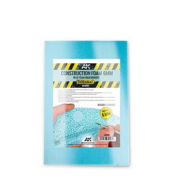 AK Diorama: Construction Foam 6mm - Blue Foam 195 X 295 Mm (2 Sheets)