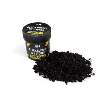 AK Basing Bits: Black Rubber Big Stones 100ml