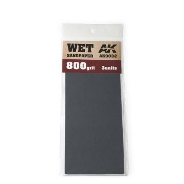 AK Tools: Wet Sandpaper 800 Grit. 3 units