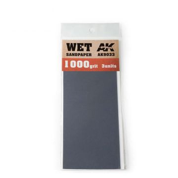 AK Tools: Wet Sandpaper 1000 Grit. 3 units