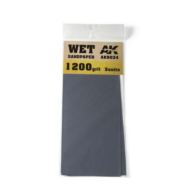 AK Tools: Wet Sandpaper 1200 Grit. 3 units