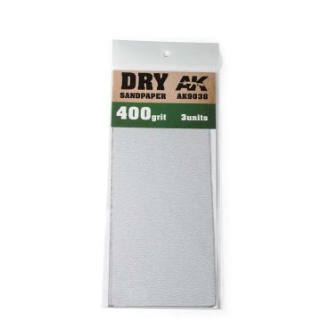 AK Tools: Dry Sandpaper 400 Grit. 3 units