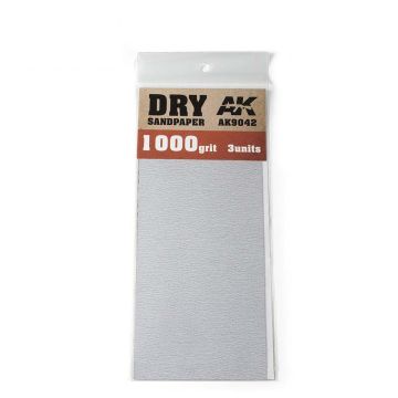 AK Tools: Dry Sandpaper 1000 Grit. 3 units