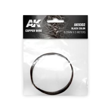 AK Accessories: Copper Wire 0.25mm X 5 Meters Black Color