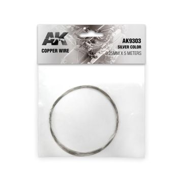 AK Accessories: Copper Wire 0.25mm X 5 Meters Silver Color