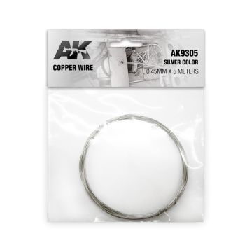 AK Accessories: Copper Wire 0.45mm X 5 Meters Silver Color