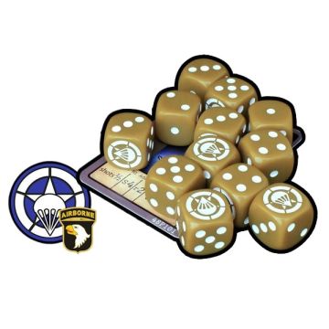 12 Custom Dice + Weapon Card Set for US Army 101st Airborne Division