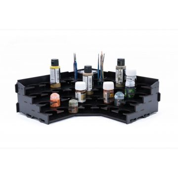 Black Paint Rack: Corner Colour Shelf Top (Pigment)