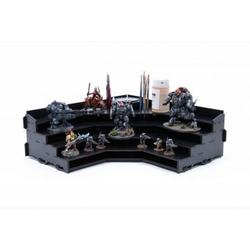 Black Paint Rack: Corner Colour Shelf Top (Tribune)