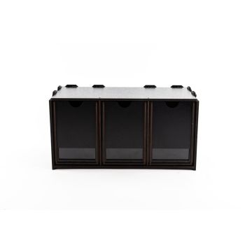 Black Paint Rack: Cabinet with Three High Drawers