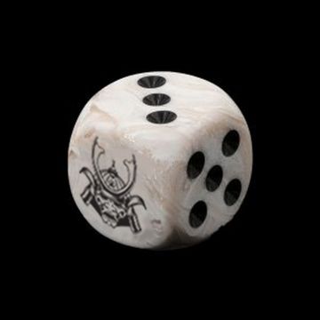 Yoroni Logo on Parchment Marbled  Dice
