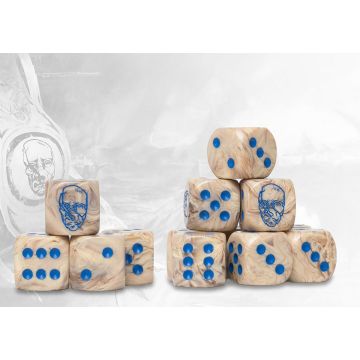 Spires Logo on Lunar Marbled Dice