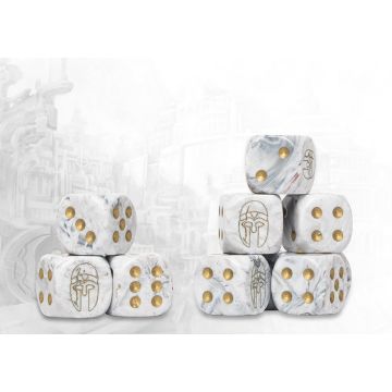 City States Logo on Light Grey Marbled Dice