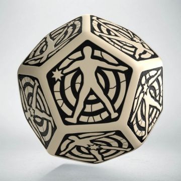D12 Hit Location Dice - Beige & Black