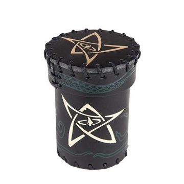 Call of Cthulhu: Leather Dice Cup - Black & Green-Golden