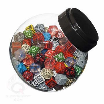 Jar of Dice with D6, D10, D20