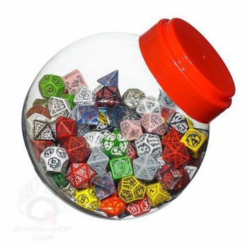 Jar of Dice with D4, D6, D8, D10, D12, D20, D100