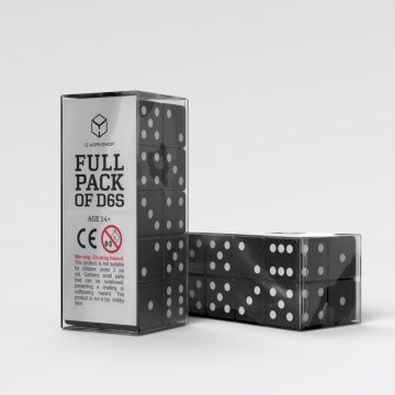 Full Pack of D6s: Black & White