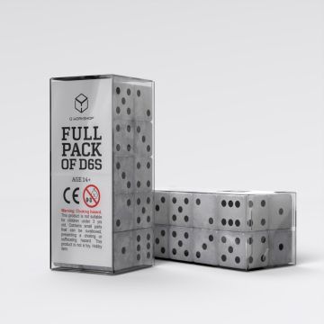Full Pack of D6s: Pearl & Black
