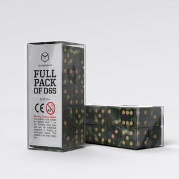 Full Pack of D6s: Bottle Green & Gold