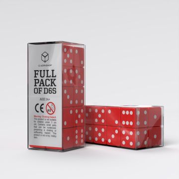 Full Pack of D6s: Red & White