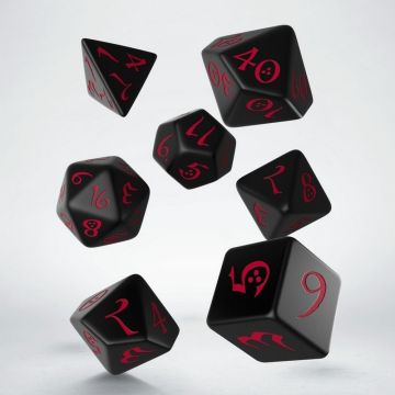 Classic RPG Dice Set - Black & Red