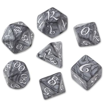 Classic RPG Dice Set - Smoky & White